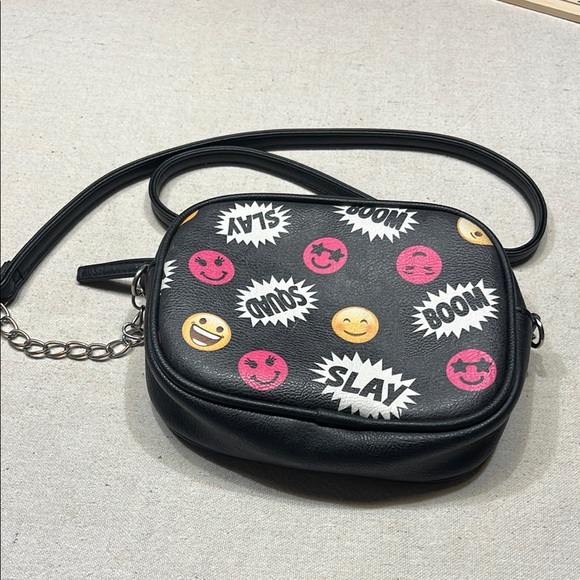 Unbranded Handbags - Trendy Emoji Black Crossbody Bag